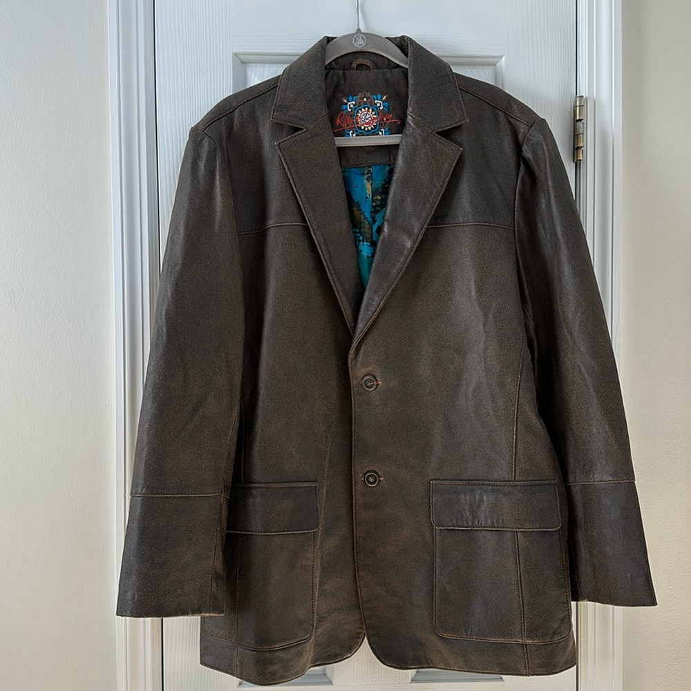 Robert Graham leather blazer jacket 44/54